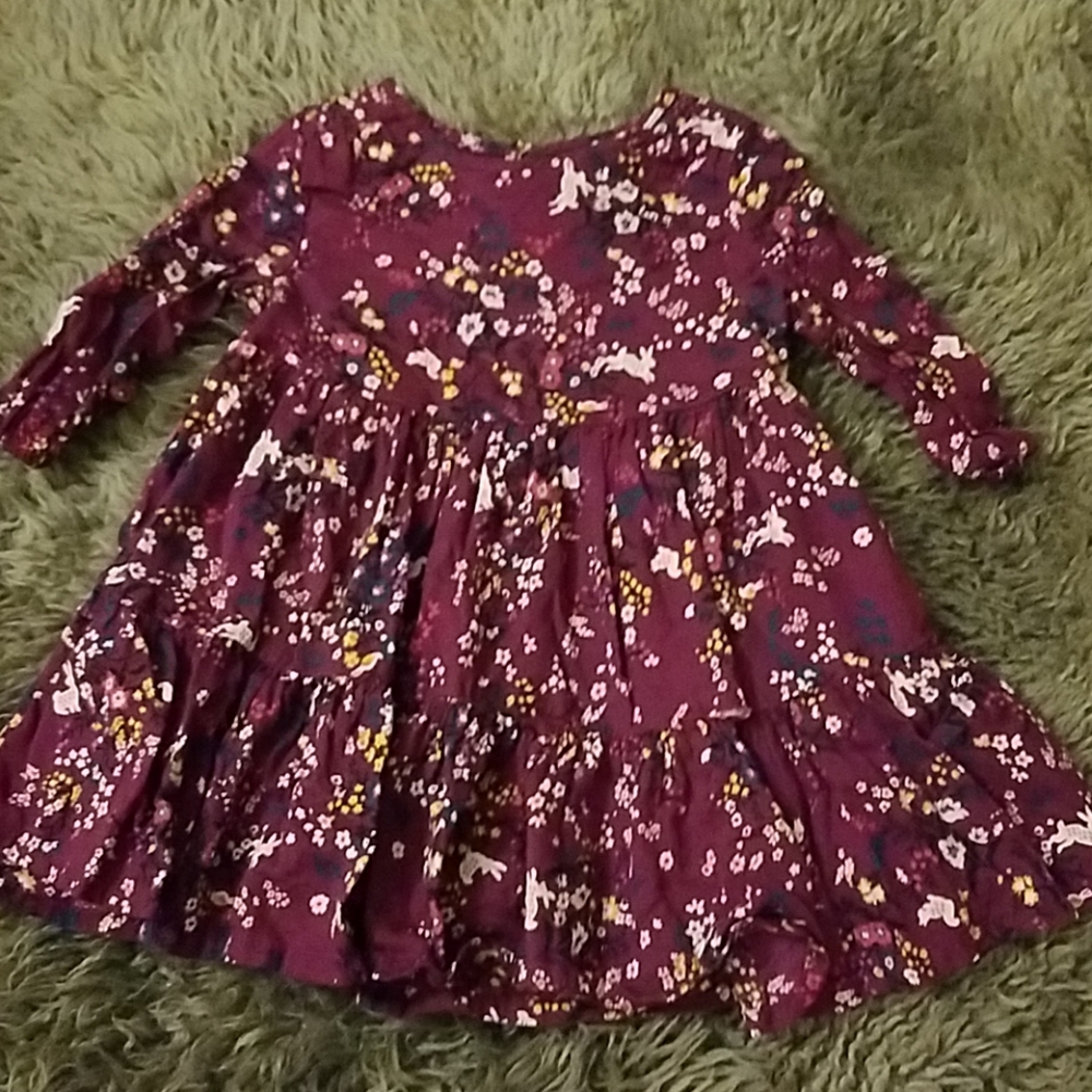 Adorable bunny print peasant dress - Picture 1 of 5